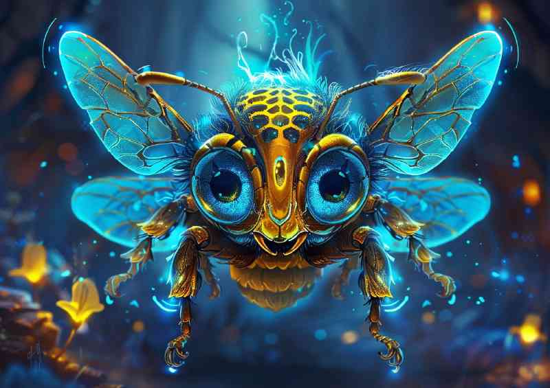 Symmetrical shot of an extremely detailed bee | Canvas