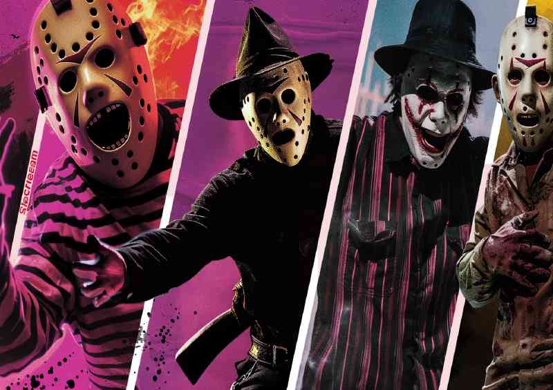 Collage of iconic movie characters full bodies | Poster