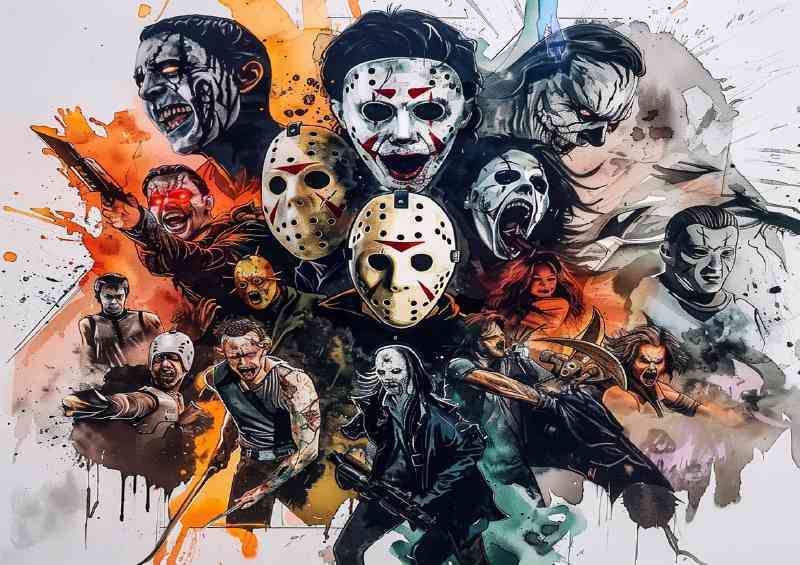 Iconic horror movie characters evil montage | Canvas