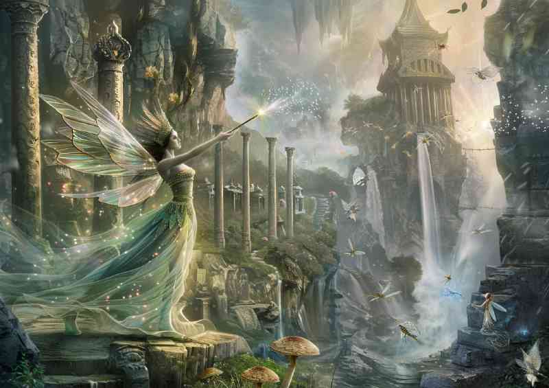 Beautiful elven fairy queen wearing an iridescent | Canvas