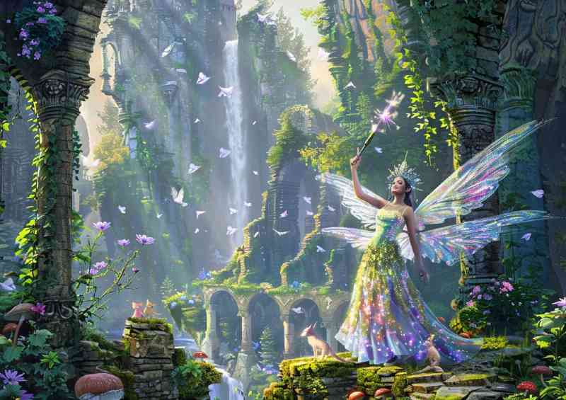 Beautiful fairy queen in an iridescent dress | Poster