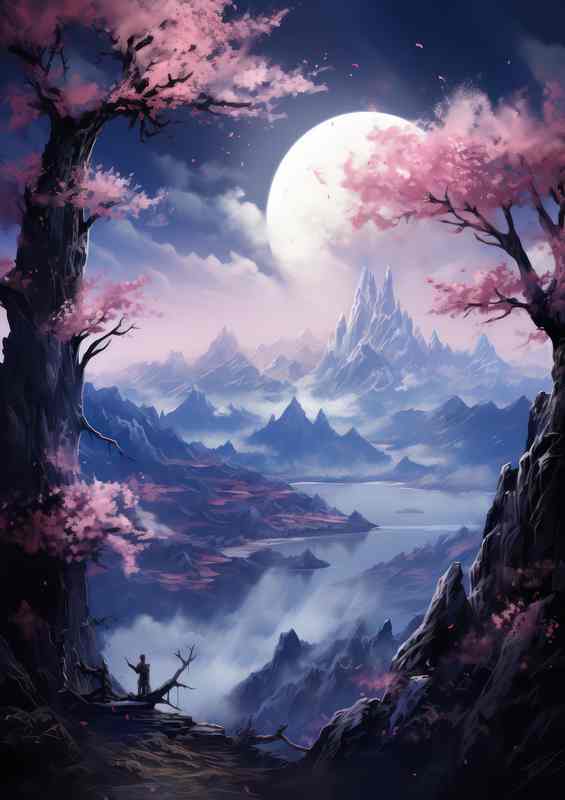 The Radiant Beauty of Japan Sakura Peaks and Waters | Poster