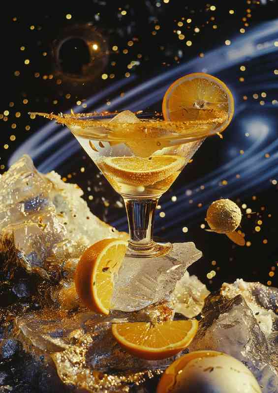 Galaxy cocktail made with oranges | Poster