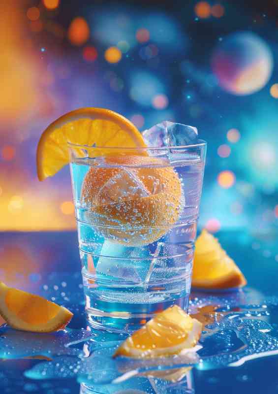 Oranges and ice spiced cocktail | Poster