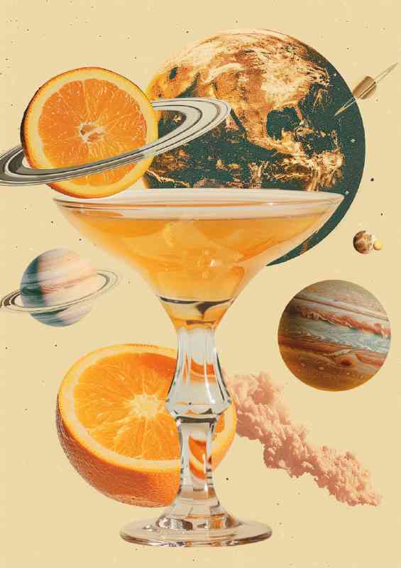 Planets cocktail slice of orange | Canvas