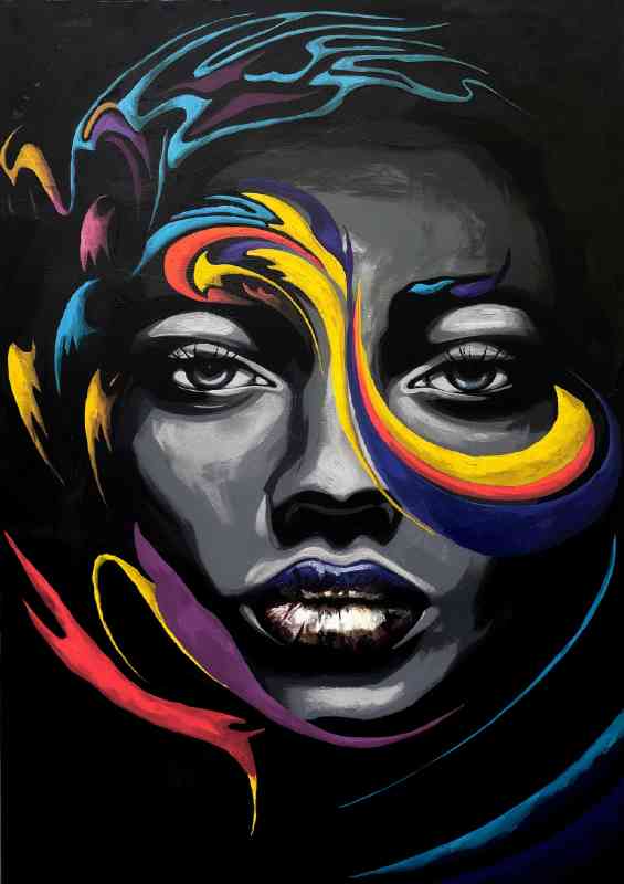 Abstract colours on a womans face | Canvas
