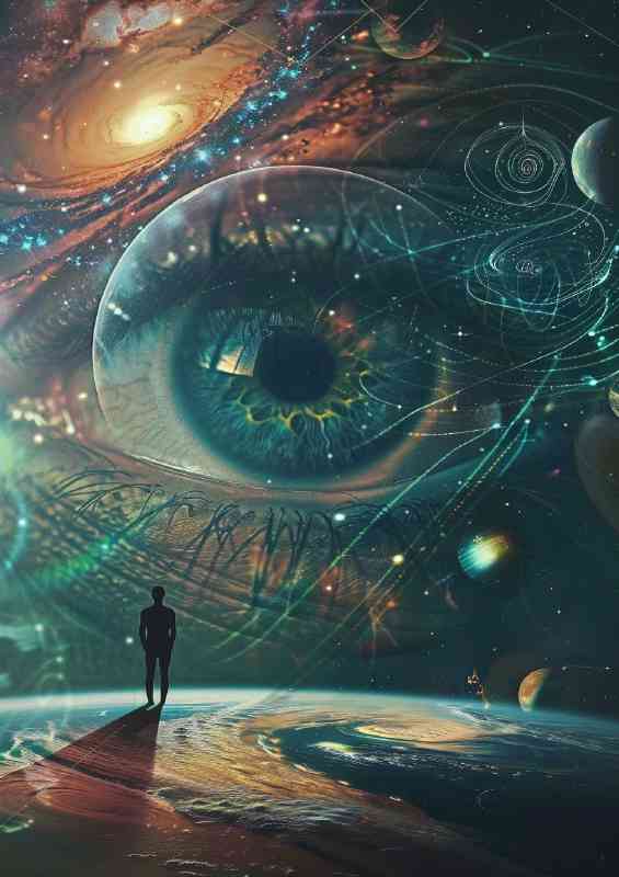 Digital artwork surreal eye in the cosmos | Metal Poster