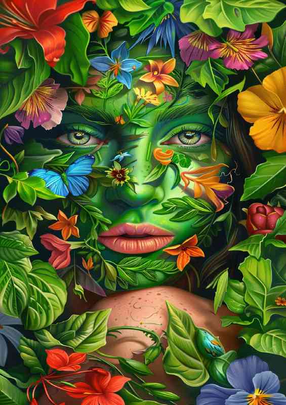 Girl with plants flowers and greenary | Di-Bond