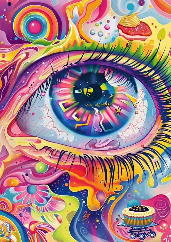 Psychedelic rainbow eye sweet world | Poster
