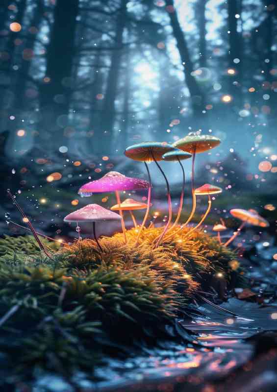 Glowing magic mushroom path | Poster