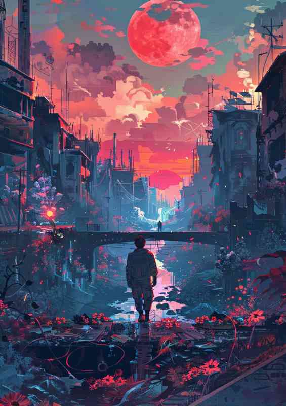 Mand walks to the bridge | Poster