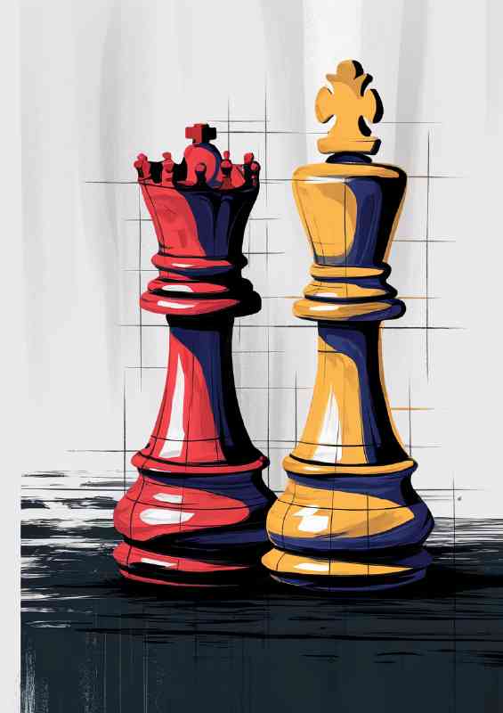 The king and queen of the chess game | Canvas