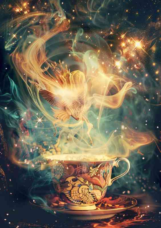 Beautiful ornate tea cup filled with swirling magic | Canvas