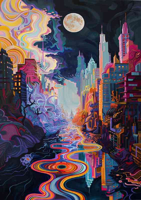 Colourful dreams river flowing | Canvas