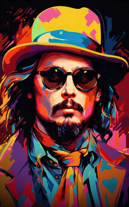 Johnny Depp with glasses and hat | Di-Bond