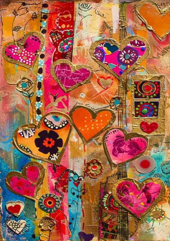 Mixed love and love hearts | Metal Poster