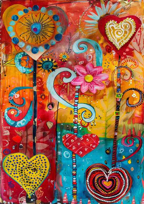 Mixture of love and flowers | Canvas