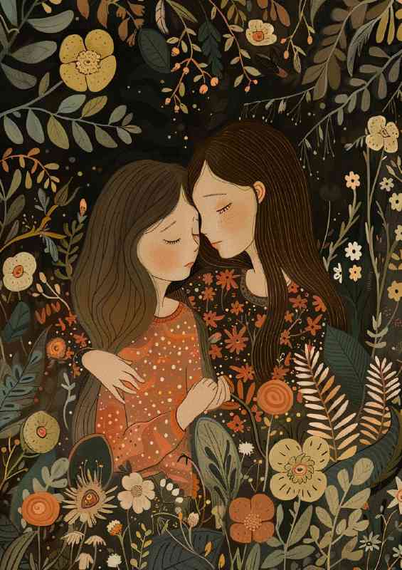 Mother and daughter embracing eachother | Di-Bond