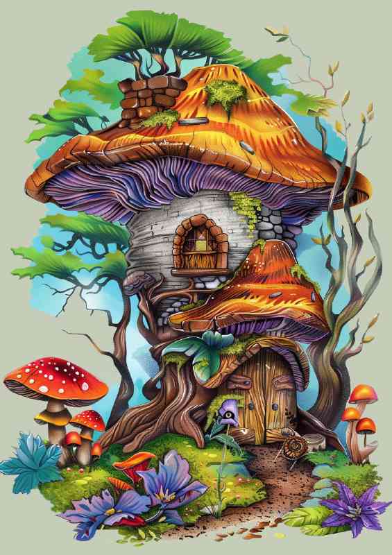 Mushroom house in the forest two levels | Di-Bond