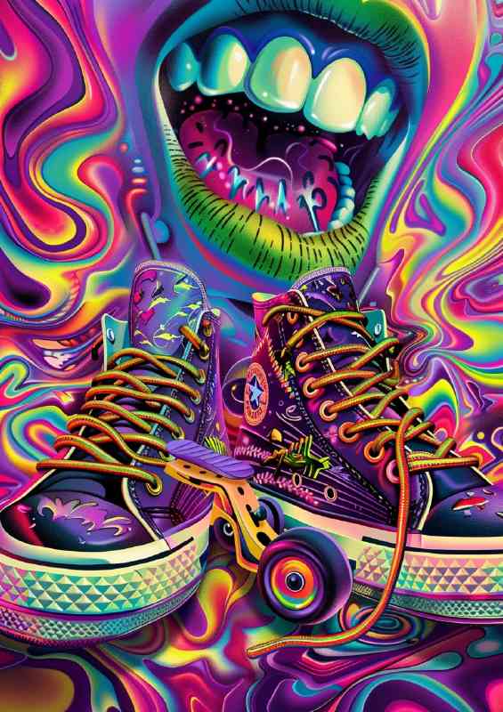 Open mouth digital art sabstract | Metal Poster