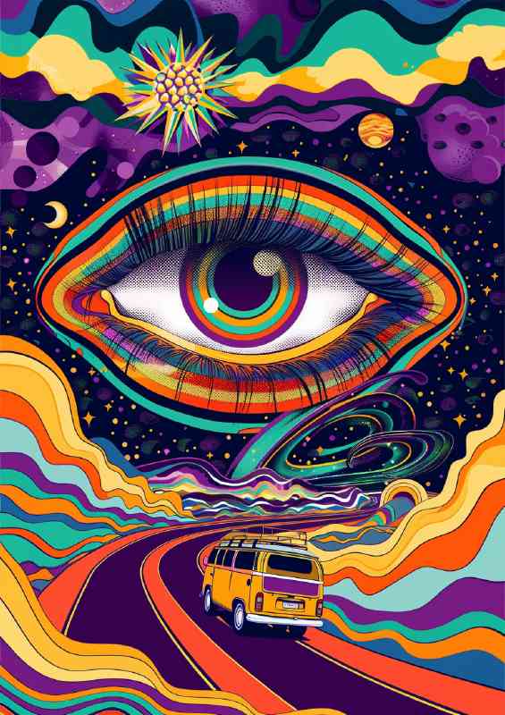 Psychedelic an eye with rainbow | Poster