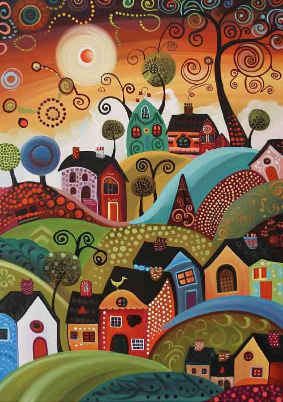 Quaint village life | Canvas