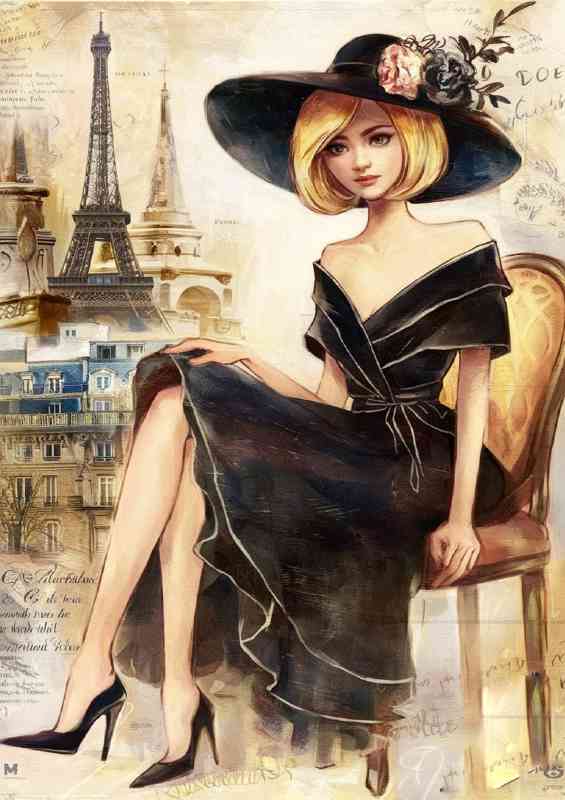 Art deco lady in paris | Canvas