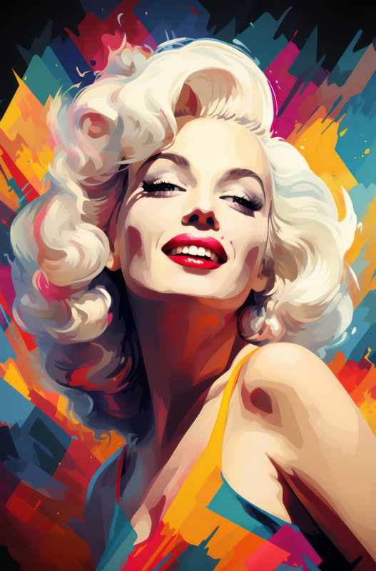 Marilyn Monroe in a geometric painting | Canvas