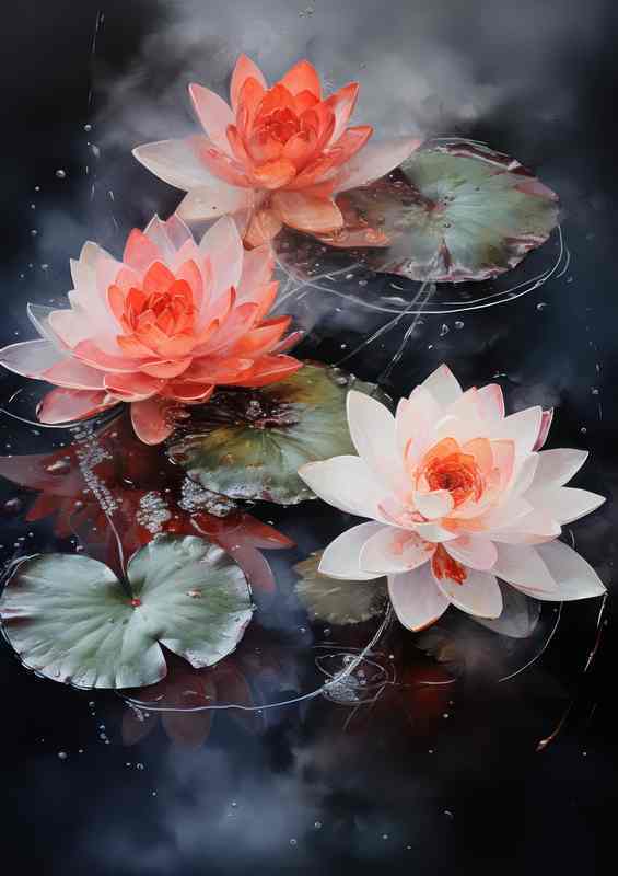 The Harmonious Blend Japanese Flora around Koi Ponds | Canvas