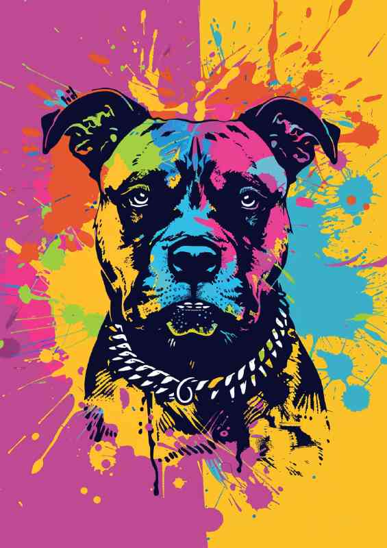 Pitbull splash art vector style | Poster