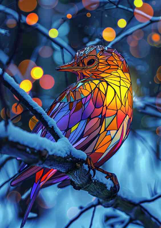 Beautiful bird made of stained glass | Poster