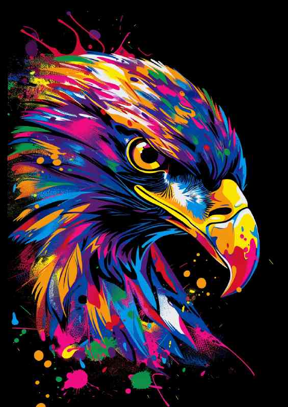 Splash art eagle head in array of colour | Canvas