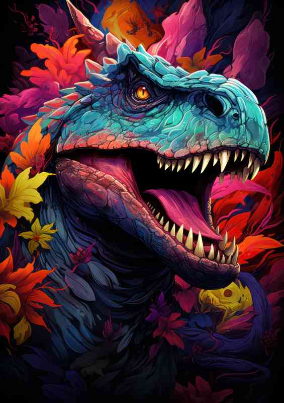 Colours dinosaur t rex on earth | Canvas