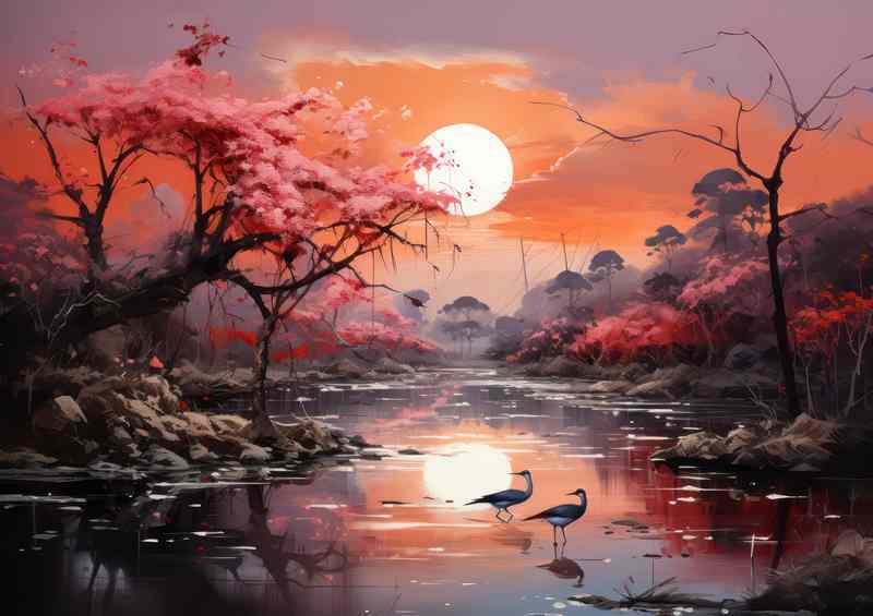 Historic Japanese Temples with Stunning Koi Ponds | Metal Poster