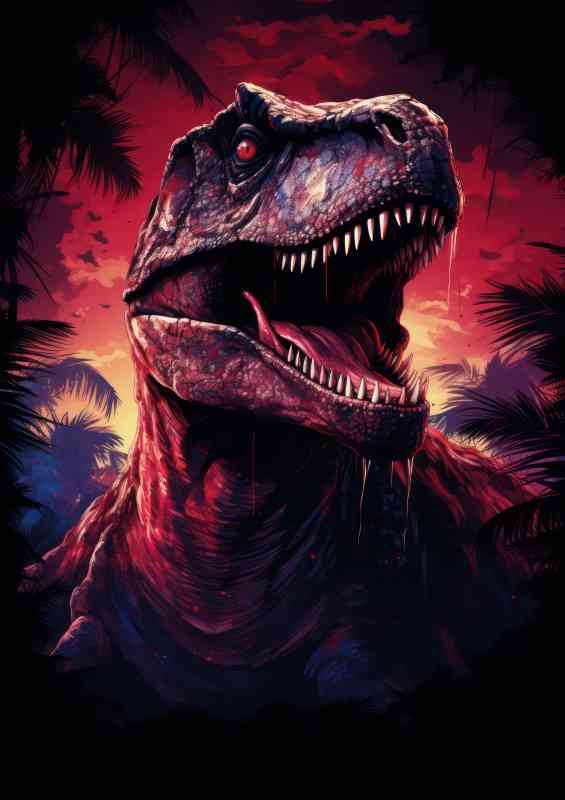 Painted trex from the jurrasic timeline | Di-Bond