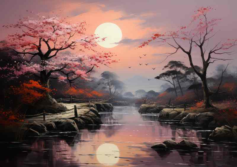 Japanese Aesthetics Pond of life | Metal Poster