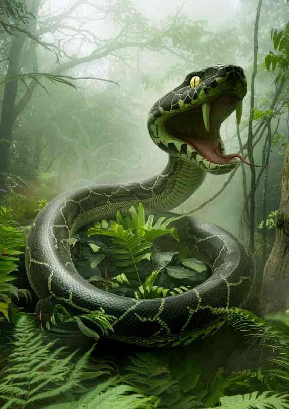 Massive menacing snake with intricate details | Metal Poster