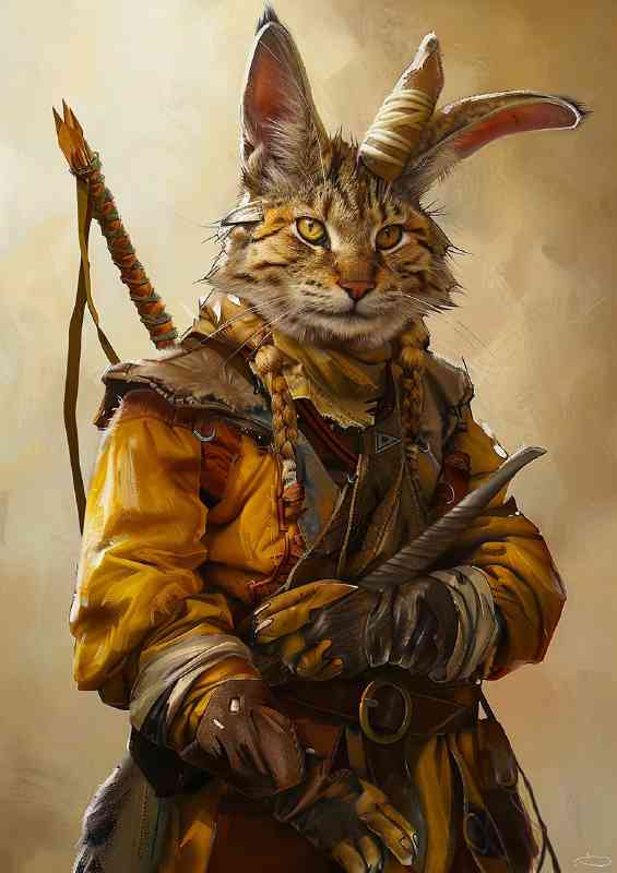 Anthropomorphic cat with rabbit ears | Di-Bond