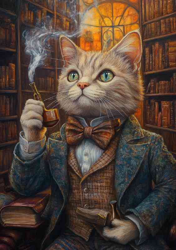 Cat in english atire | Di-Bond