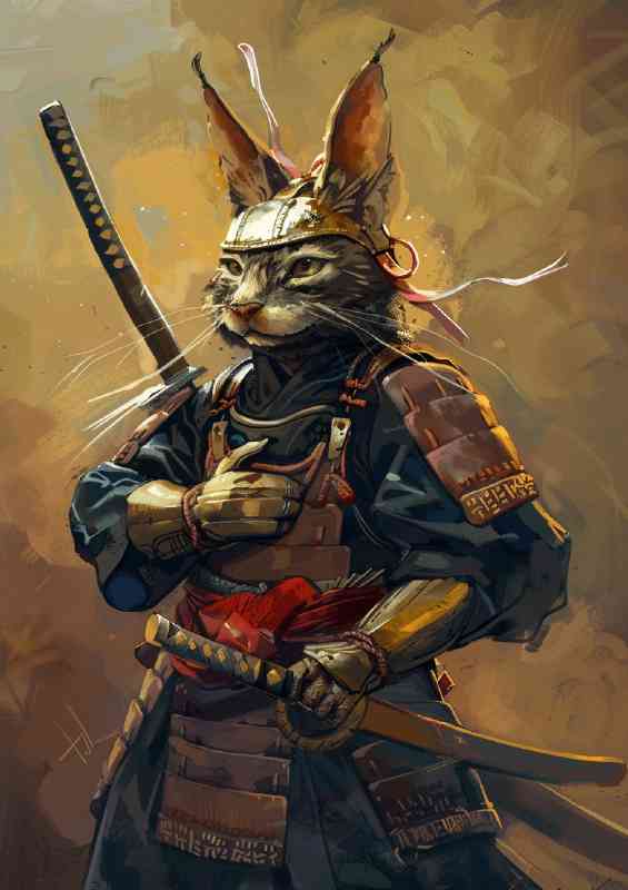 Cat long ears sanurai | Poster