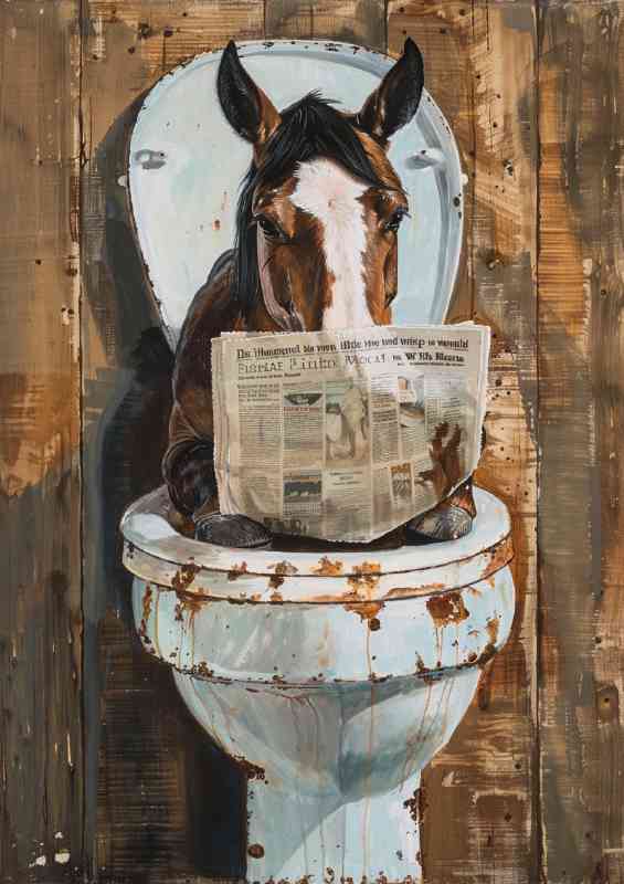 Race horse reading results on the toilet | Di-Bond