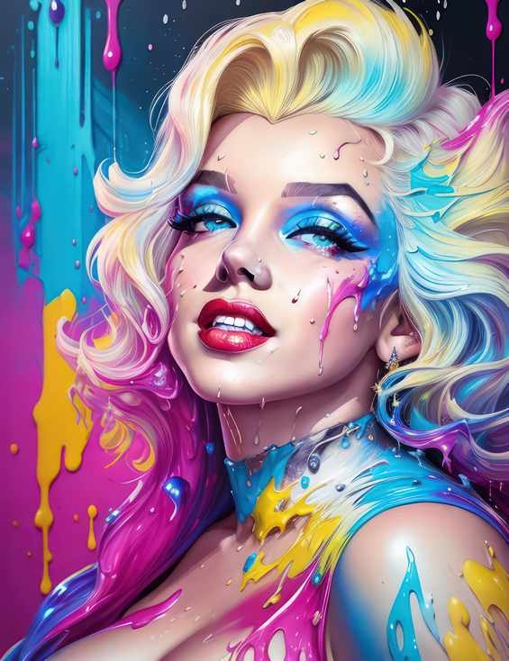 Marilyn Monroe splash art wonderful colours | Canvas