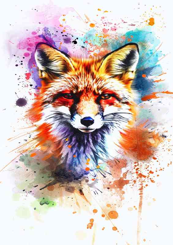Sly mr red fox in splash art | Canvas