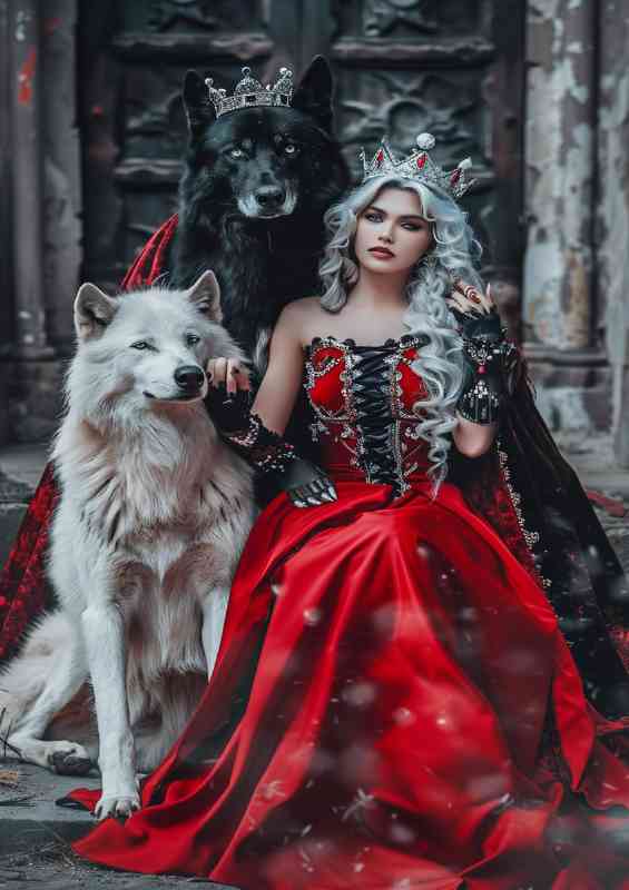 The red Dress and the wolves | Di-Bond