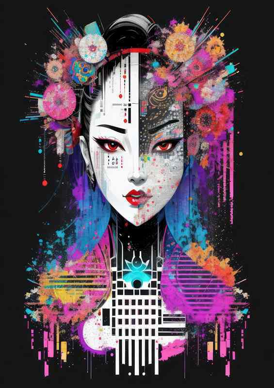 Colorful Geisha Grace | Canvas