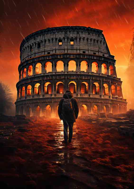 Roman colossion remains night view | Canvas