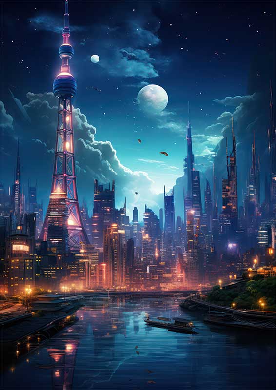 Reflections in Cyberpunk | Metal Poster