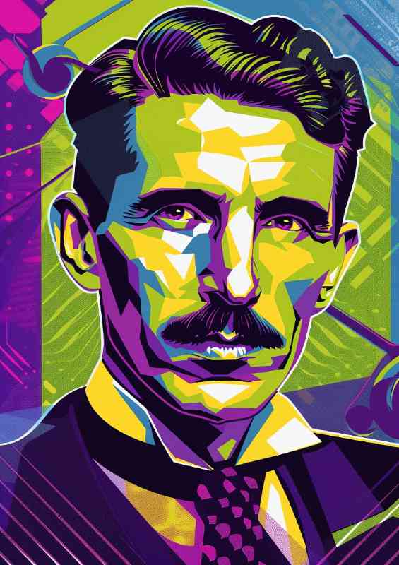 Nikola Tesla in the style of pop art | Canvas
