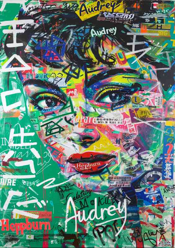 Painted style Audry Hepburn graffiti | Di-Bond