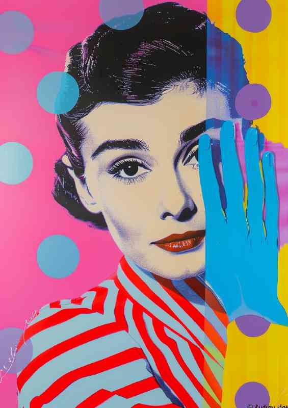 Pop art painting of Audrey Hepburn | Di-Bond